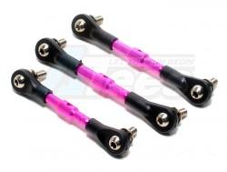 Tamiya DF-02 Aluminum Completed Tie Rod With 5.8mm Balls - 3pcs Set Pink by GPM Racing