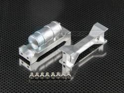 Tamiya 1/14 Truck Scania R620 (6x4 Highline) Aluminum Middle Chassis Mount 2 Pieces Set Silver by GPM Racing