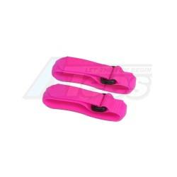 Miscellaneous All Short Battery Straps (20cm) - Fluorescent Pink by 3Racing