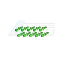 Miscellaneous All Aluminum 4.8mm Ball Stud L=6 (10 Pcs) - Green by 3Racing