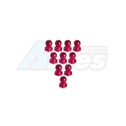 Miscellaneous All 4.8mm Hex Ball Stud L=5 (10  Pieces) Red by 3Racing