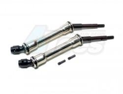 Traxxas Slash 4X4 Steel Rear CVD Universal Swing Shaft With Spring Steel Cup Joint - 1Pair Silver by GPM Racing