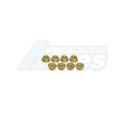 Miscellaneous All 4mm Aluminum Serrated Nut (8pcs) - Gold by 3Racing
