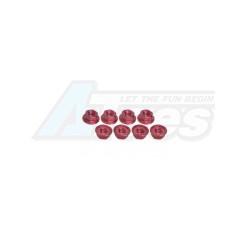 Miscellaneous All 4mm Aluminum Serrated Nut (8pcs) - Red by 3Racing