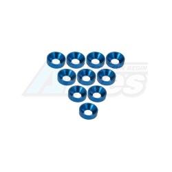 Miscellaneous All Aluminium M3 Countersink Washer (10 Pcs) - Blue by 3Racing