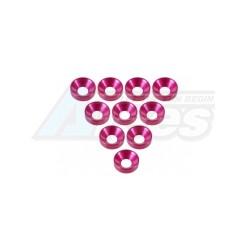 Miscellaneous All Aluminium M3 Countersink Washer (10 Pcs) - Pink by 3Racing