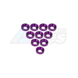 Miscellaneous All Aluminium M3 Countersink Washer (10 Pcs) - Purple by 3Racing