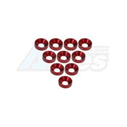 Miscellaneous All Aluminium M3 Countersink Washer (10 Pcs) - Red by 3Racing