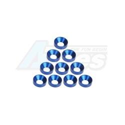 Miscellaneous All Aluminium M4 Countersink Washer (10 Pieces) Blue by 3Racing