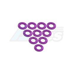 Miscellaneous All Aluminium M3 Flat Washer 0.5MM (10 Pieces) Purple by 3Racing