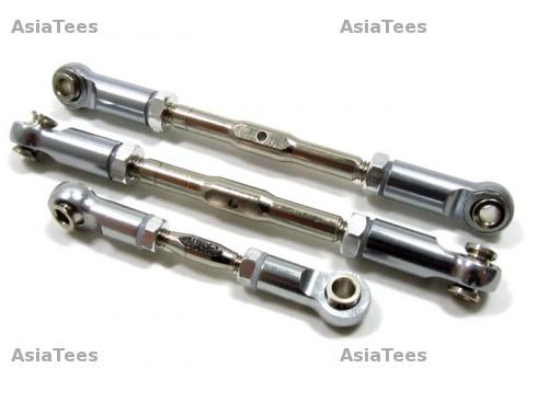 Traxxas Rustler VXL Steel Turnbuckles With Aluminum Ball Ends - 3pcs Set Silver by GPM Racing