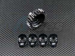 Team Losi 5IVE-T Steel Clutch Bell Pinion (20T) With Pads 5 Pieces Set  Black by GPM Racing