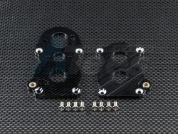 Tamiya 1/14 Truck MAN TGX Aluminum Gear Box Heatsink Plate With Fins - 2pcs Set Black by GPM Racing