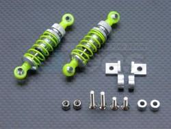 Tamiya 1/14 Truck MAN TGX Aluminum Front Adjustable Spring Damper With Lock Nuts & Collars & Mounts & Screws - 1pr Set Silver by GPM Racing