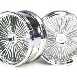 Miscellaneous All Wire Wheel Set (2Pcs) Chrome/silver For 10/10 RC Car 26mm by Boom Racing