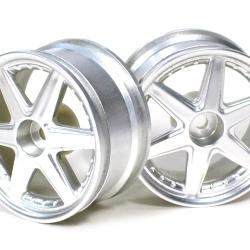Miscellaneous All 6-Spoke Wheel Set (2Pcs) Grey Silver For 1/10 RC Car  (3mm Offset) by Boom Racing