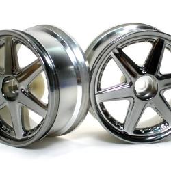 Miscellaneous All 6-Spoke Wheel Set (2Pcs) Gun Metal For 1/10 RC Car (3mm Offset) by Team Raffee Co.