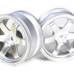Miscellaneous All 6-Spoke Wheel Set (2Pcs) Silver For 1/10 RC Car (3mm Offset) by Boom Racing