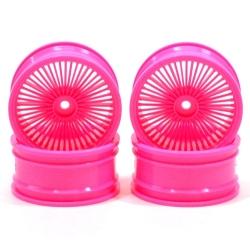 Miscellaneous All Wire Wheel Set (4Pcs) For 10/10 RC Car 26mm Pink by Boom Racing