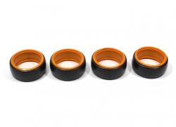 Miscellaneous All Slick Plastic Drift Tires W/inner Rim For 1/10 RC Car 26mm (4 pcs) Orange by Boom Racing