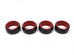 Miscellaneous All Slick Plastic Drift Tires W/inner Rim For 1/10 RC Car 26mm (4 pcs) Red by Boom Racing