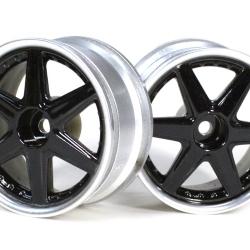 Miscellaneous All 6-Spoke Wheel Set (2Pcs) Chrome For 1/10 RC Car (3mm Offset) Black by Boom Racing