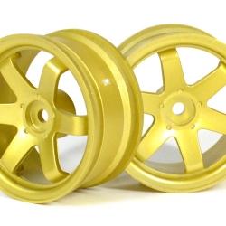 Miscellaneous All 6-spoke Wheel Set (2pcs) Golden For 1/10 RC Car (6mm Offset) by Boom Racing