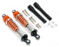 GPM Racing Miscellaneous All Plastic Ball Top Damper (90mm) With 1.2mm Coil Spring & Dust-proof Black Plastic Cover & Washers & Screws - 1pr Set Orange