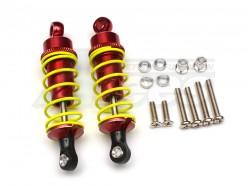Miscellaneous All Aluminum Ball Top Damper (65mm) With 1.5mm Coil Spring & Aluminum Collars & Washers & Screws - 1pr Set Red by GPM Racing