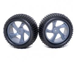Himoto Centro Tire and Black Rim For Truggy (23626B+28652)  1Pair by Himoto
