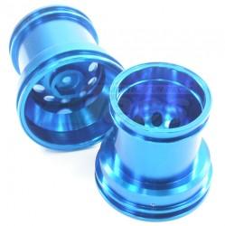 Tamiya TLT-1 Rock Buster Aluminum Front or Rear Sink Oval Wheels (10H) 1 Pair Blue by GPM Racing