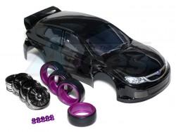 Miscellaneous All Subaru Impreza WRX10 Body Shell + Drift Tires w/ Rims + Serrated Locknuts Combo by Matrixline