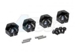 Axial EXO Aluminum Hex Adapters -4pcs Diameter: 14mm Thickness 9mm Use 2mm Pins Black by GPM Racing