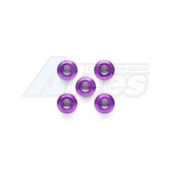 Tamiya TA05 Rc 4MM Aluminum Flange Nut - Purple/5Pcs by Tamiya