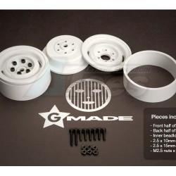 Miscellaneous All 1.9 VR01 Beadlock Wheels (white) (2) (gm70106) by Gmade