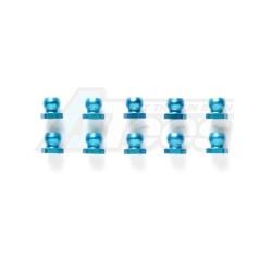 Miscellaneous All 5mm Alu.short Ball Nut/blue/10pcs by Tamiya