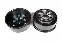 Axial EXO 2.2 3.0 Raceline Renegade Wheels - 41mm (chrome/black) (2pcs) by Axial Racing
