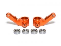 HPI  Firestorm 10T Aluminum Front Knuckle Arm With Bearings - 1 Pair Orange by Boom Racing