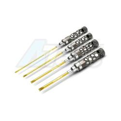 Miscellaneous All Flat Head Screwdriver Set 3.0 4.0 5.0 & 5.8 - 4 Pcs Honeycomb by Arrowmax