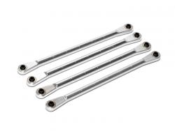 Team Losi Night Crawler Aluminum Upper Chassis Link - 4 Pcs Silver by Boom Racing