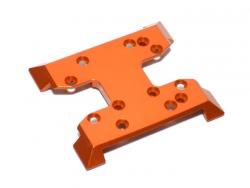 Team Losi Night Crawler Aluminum Transmission Skid Plate - 1Pc Orange by Boom Racing