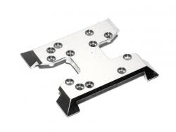 Team Losi Night Crawler Aluminum Transmission Skid Plate - 1Pc Silver by Boom Racing