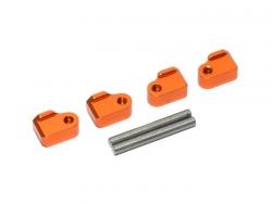 Team Losi Night Crawler Aluminum Lower Suspension Link Mounts With Pins- 4 Pcs Orange by Boom Racing