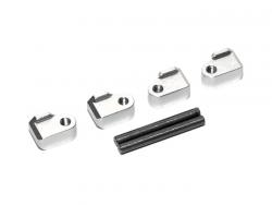 Team Losi Night Crawler Aluminum Lower Suspension Link Mounts With Pins- 4 Pcs Silver by Boom Racing