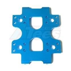 Tamiya CR01 CR01 Alum. Center Skid Plate (Blue) by KM Racing