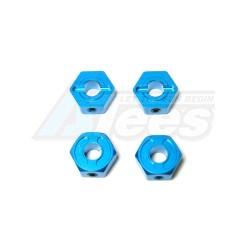 Tamiya CR01 CR01 Alum. Hex Hub Adaptors 4pcs (Blue) by KM Racing