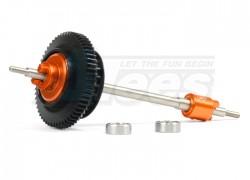 HPI Micro RS4 / Drift Rear TI Axle And Ball Dif Set Orange by EXOTEK Racing