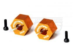 XRay XB4 12MM Hex Rear (2) 9MM Wide Orange by EXOTEK Racing