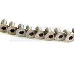 KM Racing H-K1 Flat Head M3x6mm (Titanium Screws Set) 10pcs by KM Racing