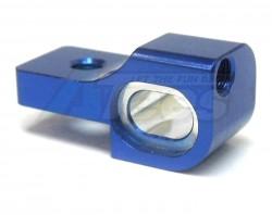 KM Racing K8 Alum. Front Lower Arm Holder L (Blue) by KM Racing